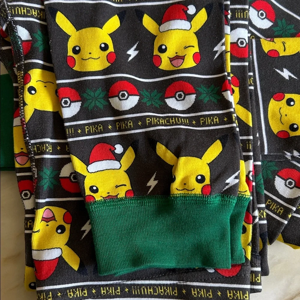 Hanna‎ Andersson Kids Pokemon Holiday Christmas 2-Piece Pajama Set Size 12